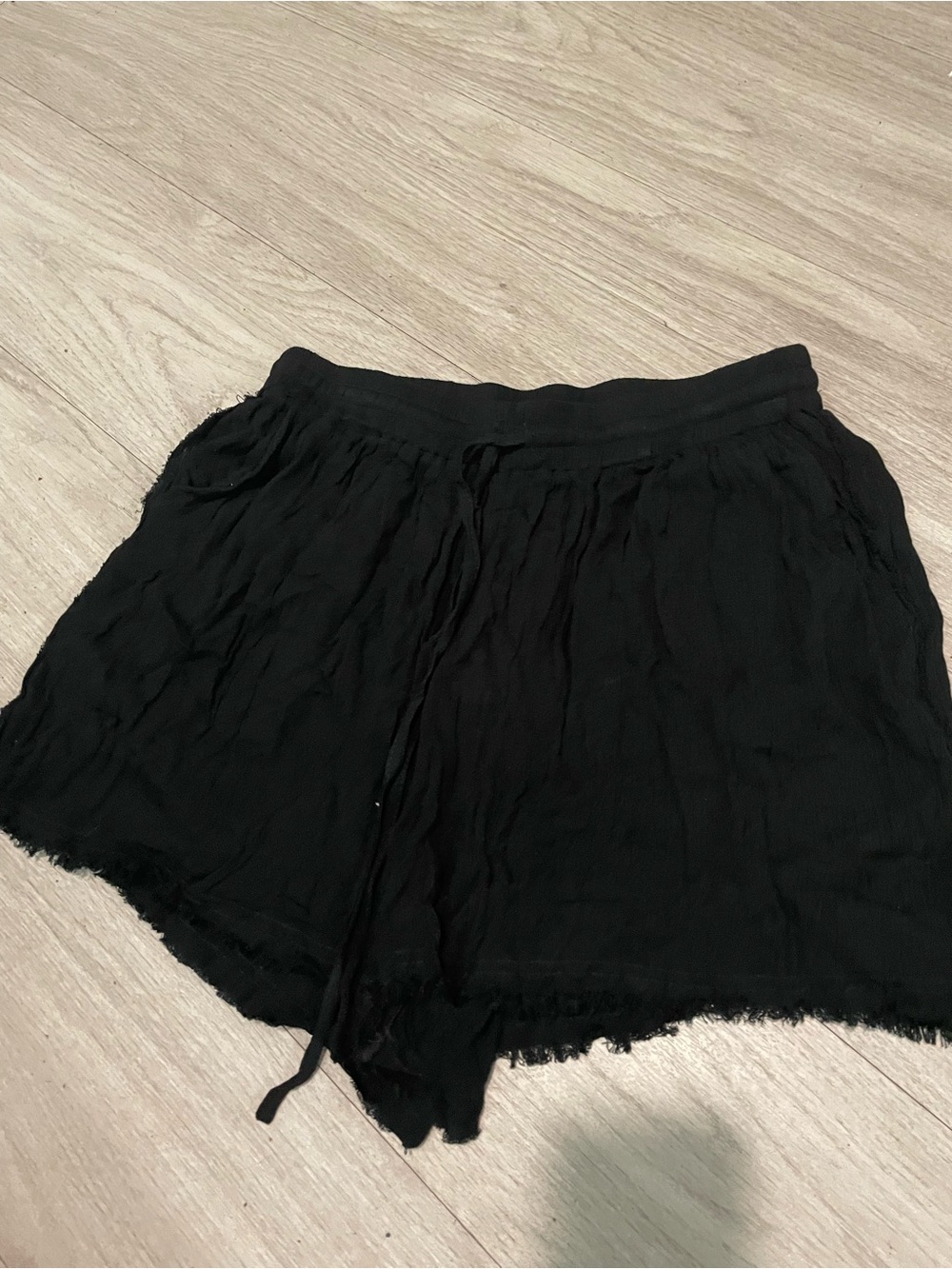 Elan Black High-Waist Drawstring Shorts